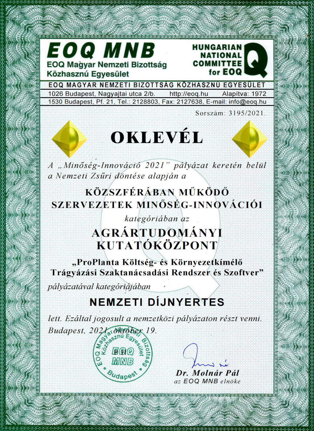 QIA National Award